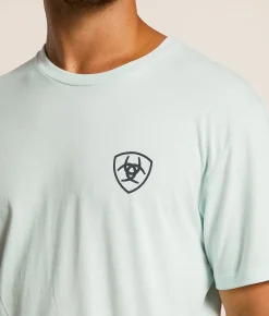 Tops|Graphic T-Shirts | Ariat Circle Wave T-Shirt Wan Blue