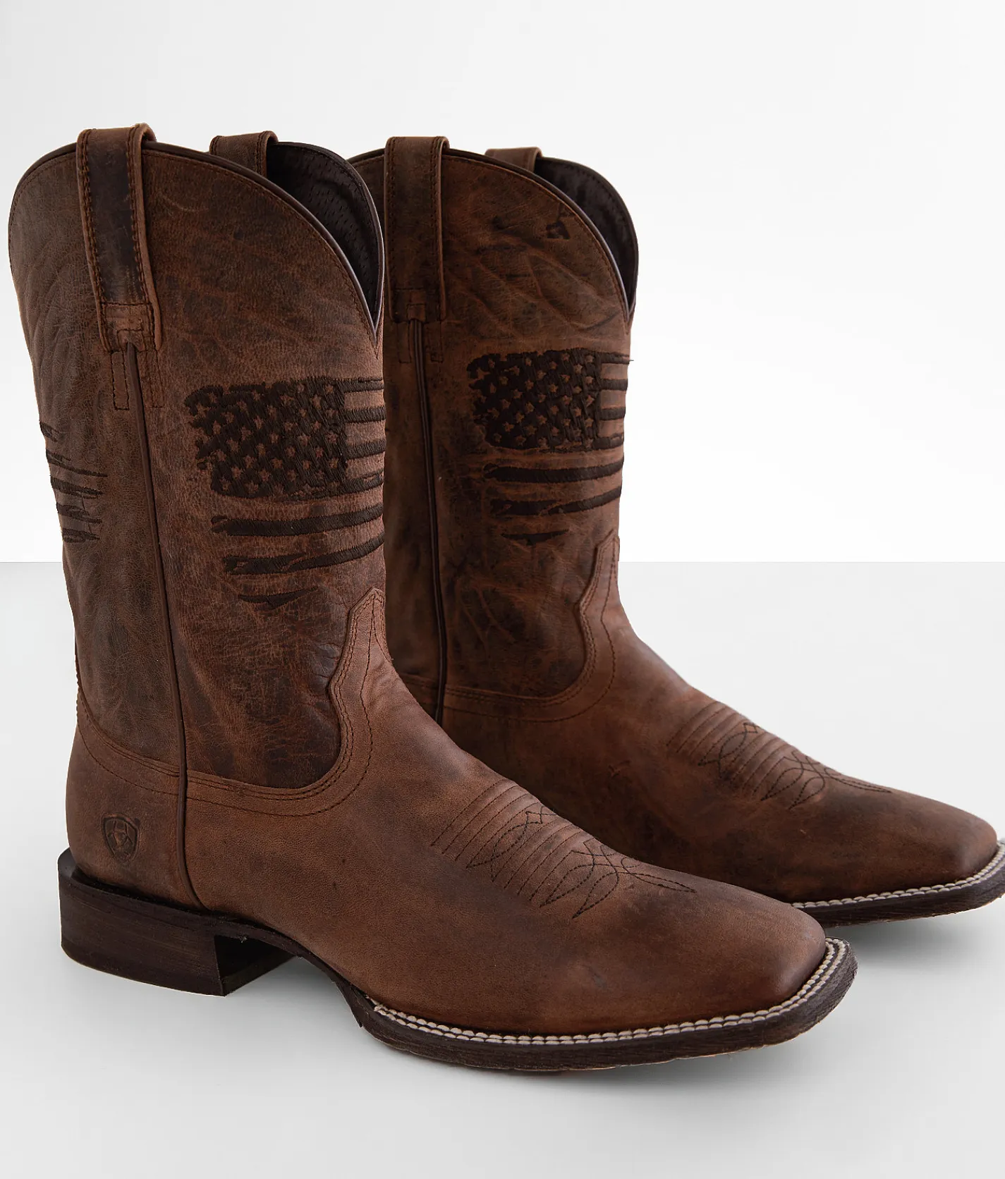 Ariat Circuit Patriot Leather Cowboy Boot Weathered Tan Clearance