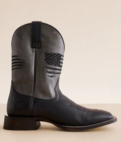 Shoes | Ariat Circuit Patriot Leather Cowboy Boot Black Night Gun Metal