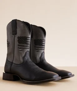 Shoes | Ariat Circuit Patriot Leather Cowboy Boot Black Night Gun Metal