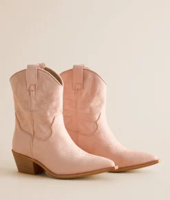Mi.iM Claire Western Ankle Boot Pink Clearance