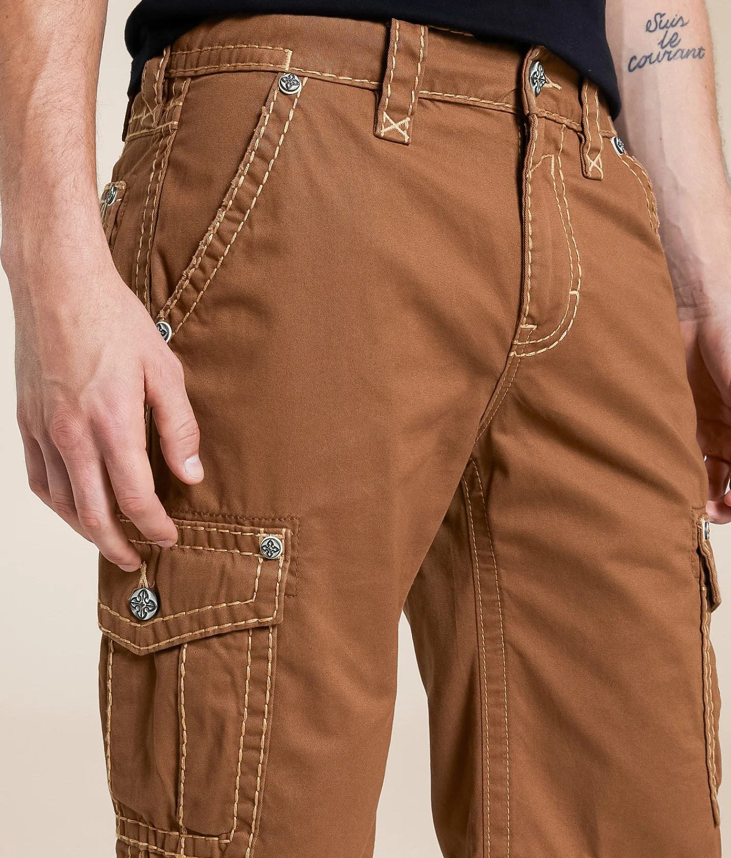 Rock Revival Classic Cargo Short Brown Sale