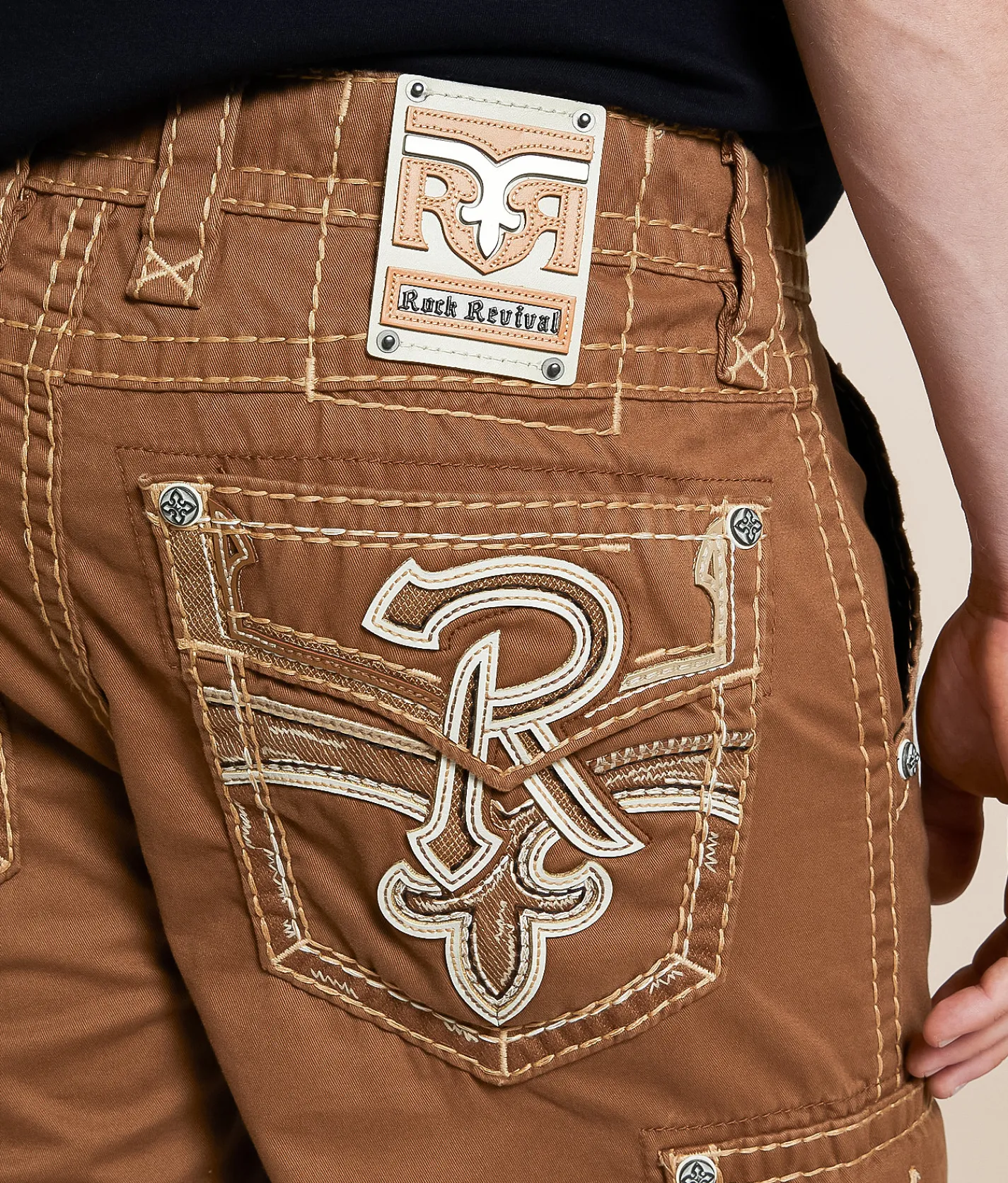 Rock Revival Classic Cargo Short Brown Sale