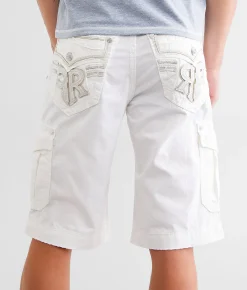 Rock Revival Classic Cargo Short White Discount