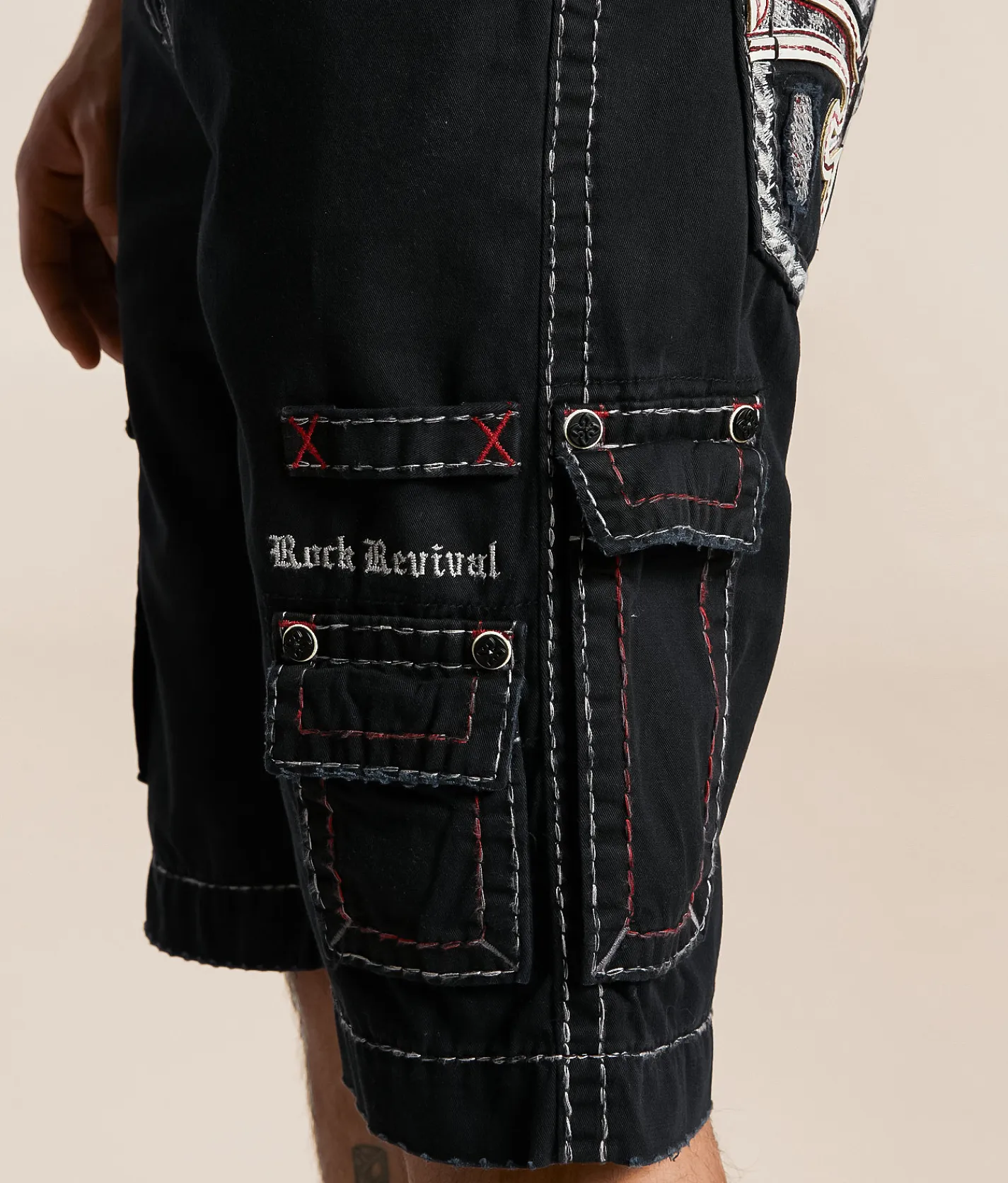 Bottoms|Shorts | Rock Revival Classic Cargo Short Black