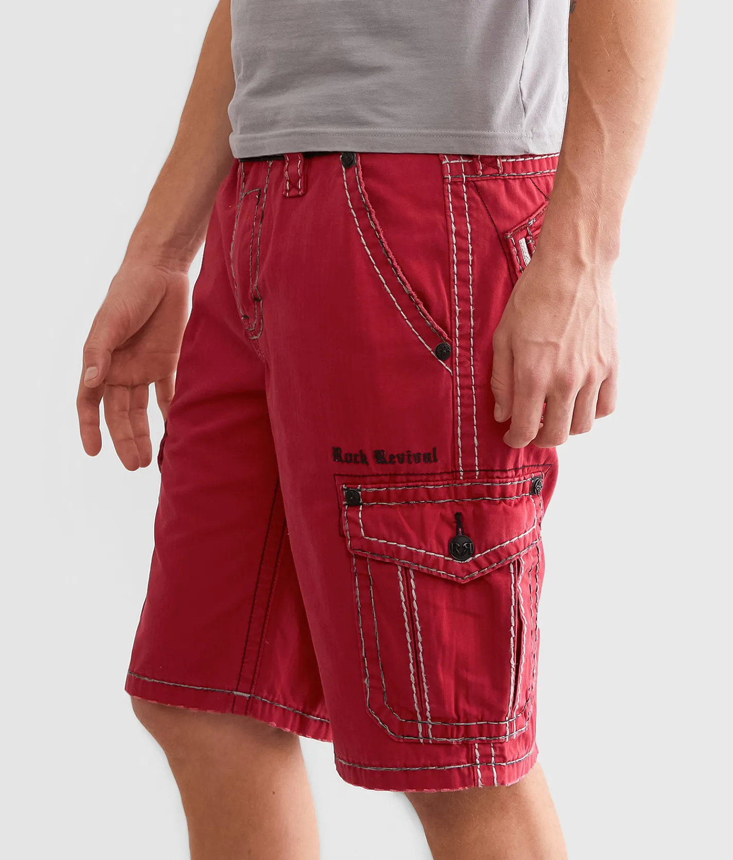 Rock Revival Classic Cargo Stretch Short Red Hot