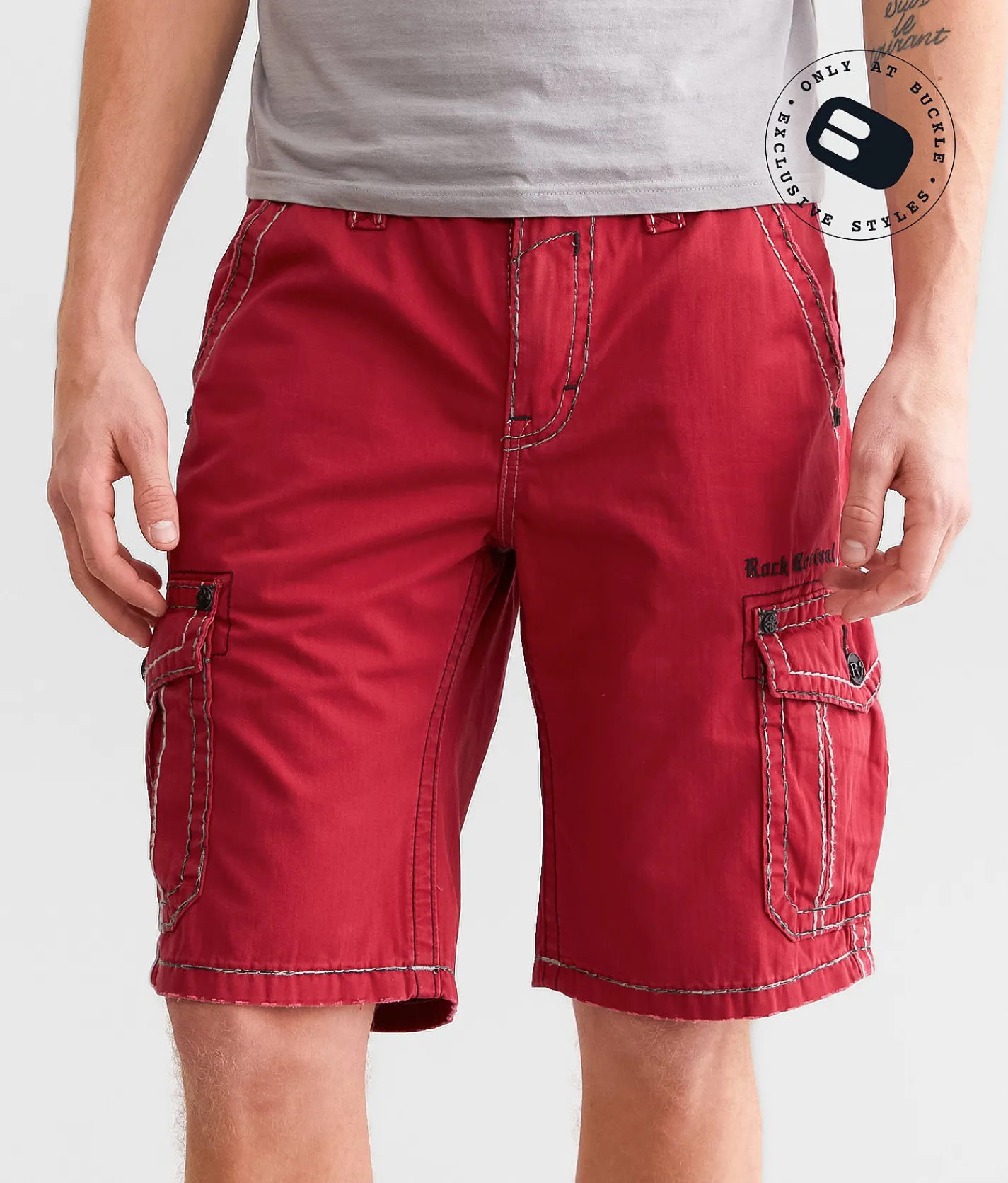 Rock Revival Classic Cargo Stretch Short Red Hot