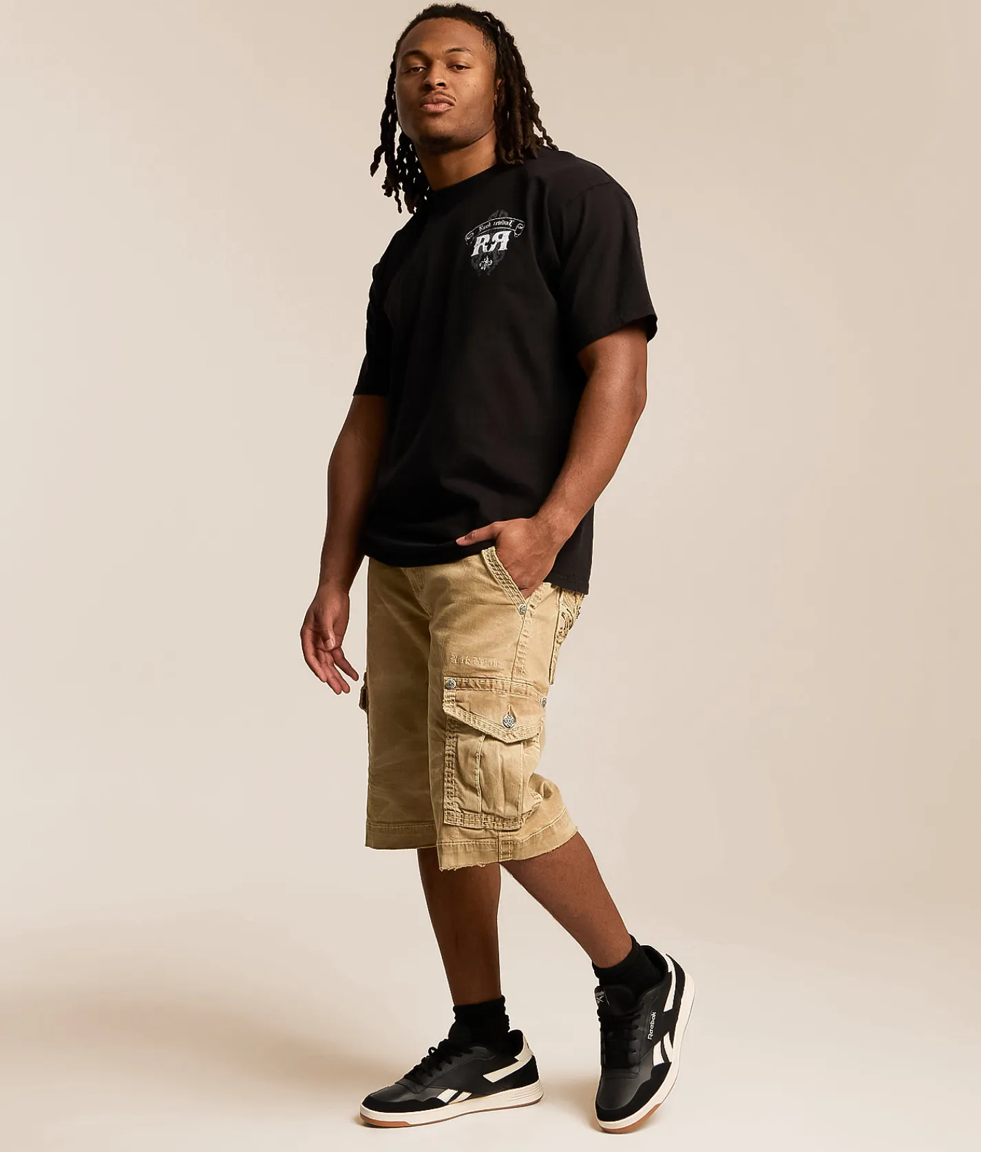 Rock Revival Classic Cargo Stretch Short Khaki Discount