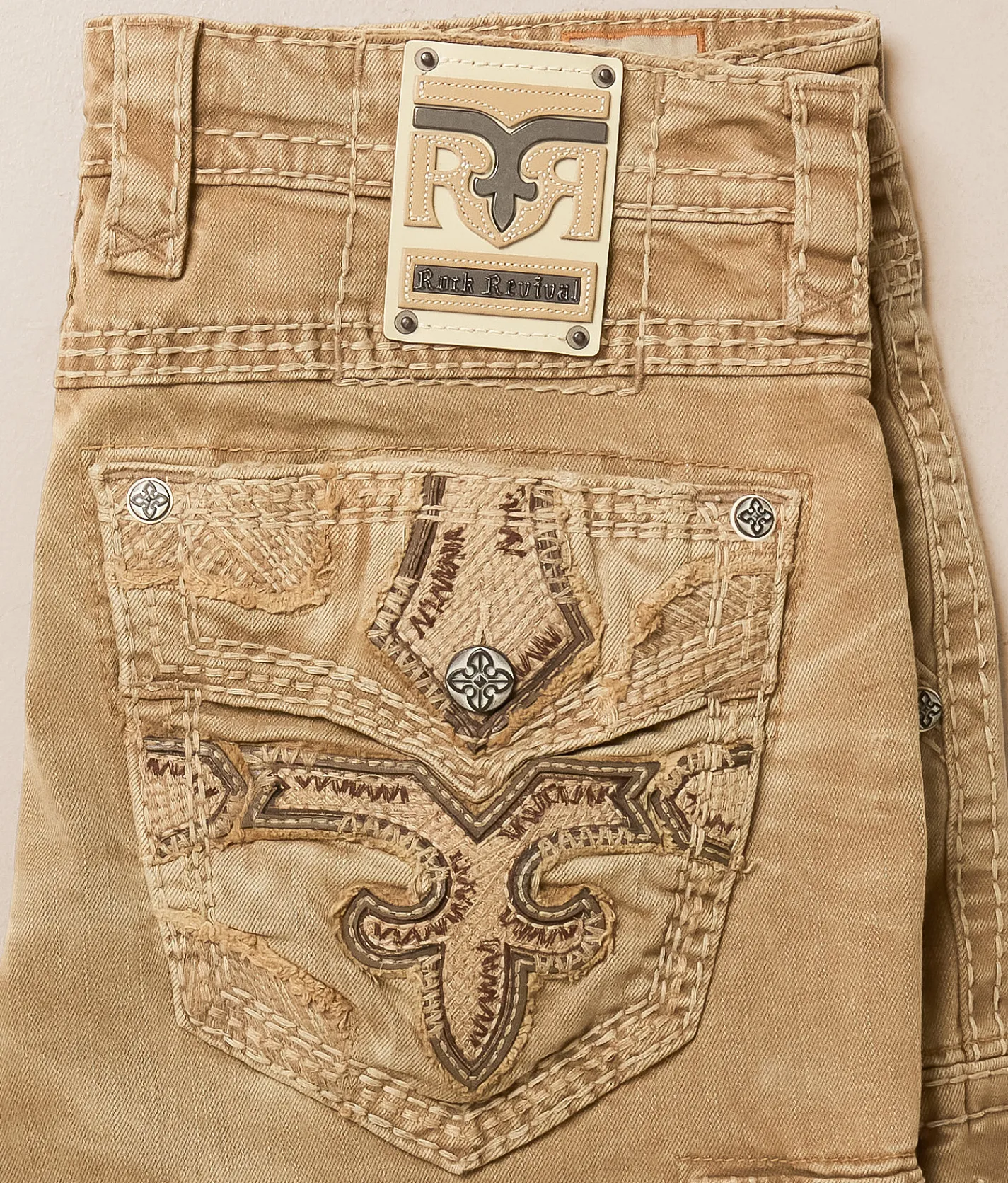 Rock Revival Classic Cargo Stretch Short Khaki Discount