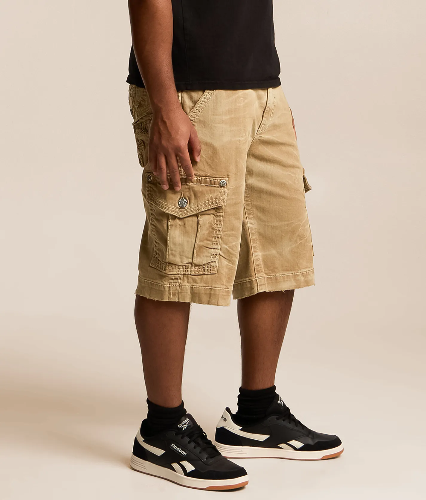 Rock Revival Classic Cargo Stretch Short Khaki Discount