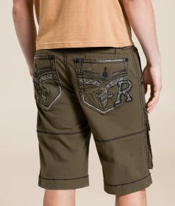 Rock Revival Classic Cargo Stretch Short Olive Green Best