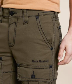 Bottoms | Rock Revival Classic Cargo Stretch Short Olive Green