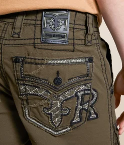 Bottoms | Rock Revival Classic Cargo Stretch Short Olive Green