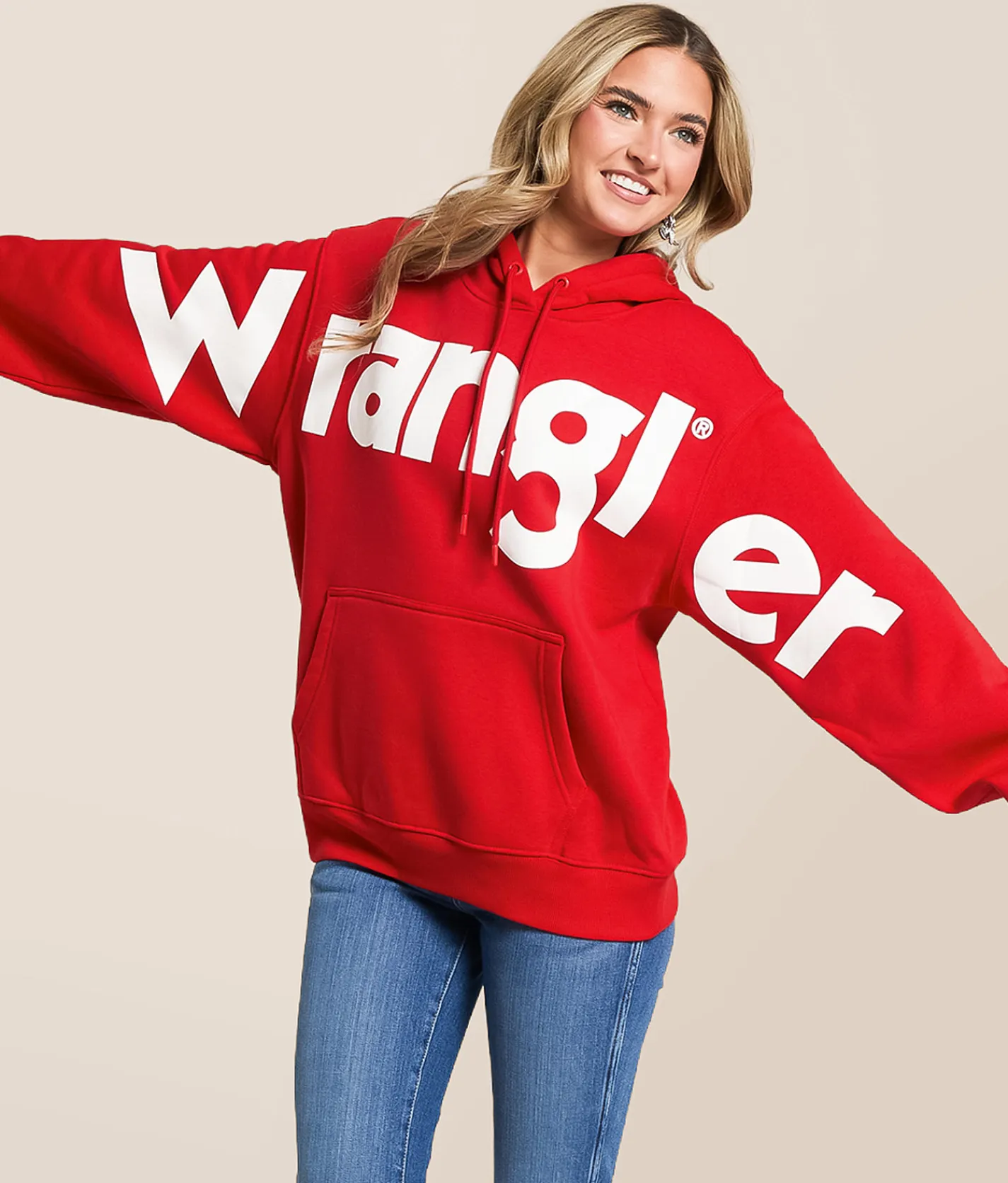 Wrangler® Classic Hooded Sweatshirt Red Online