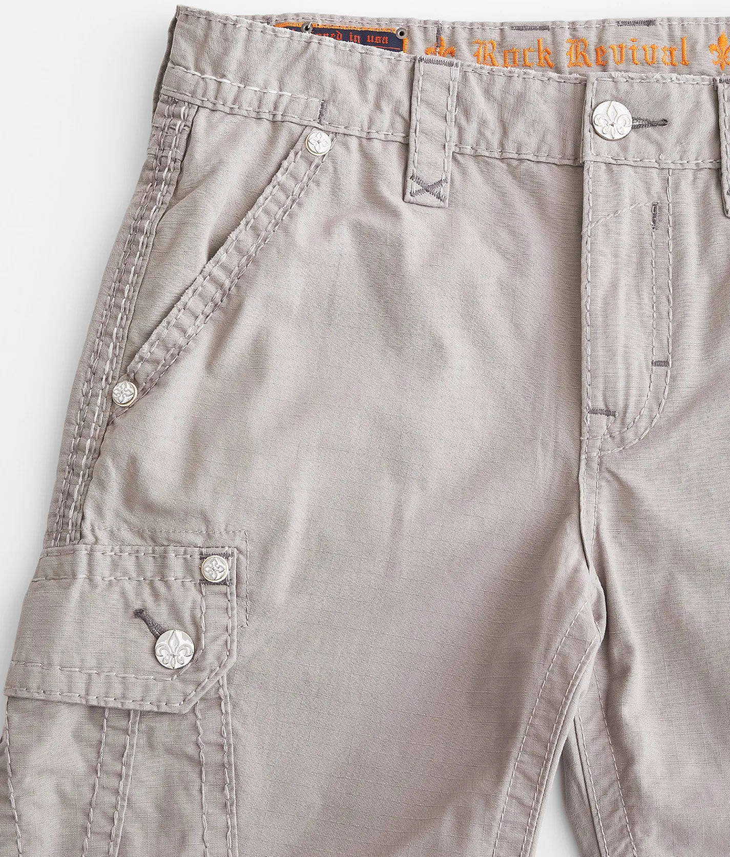 Rock Revival Classic Ripstop Cargo Short Grey