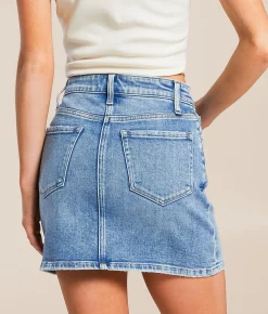 Bottoms | VERVET by Flying Monkey Claudia Denim Stretch Mini Skirt Daringly