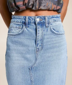 Bottoms | VERVET by Flying Monkey Claudia High Rise Midi Denim Skirt Verve