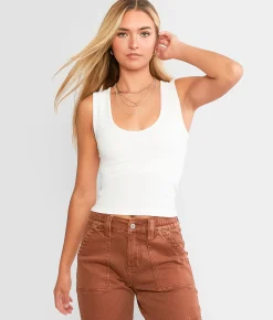 Tops | Free People Clean Lines Cropped Muscle Cami Tank Top Sky