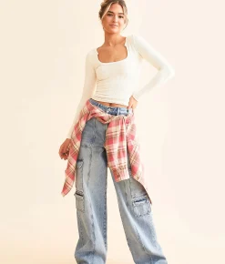 Free People Clean Slate Layering Top Ecru Outlet