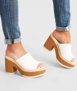 Oasis Society Clog Heeled Sandal White Online
