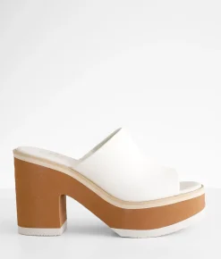 Oasis Society Clog Heeled Sandal White Online