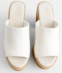 Oasis Society Clog Heeled Sandal White Online
