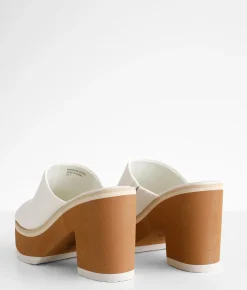 Oasis Society Clog Heeled Sandal White Online