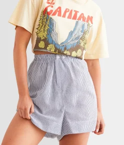 Bottoms|Shorts | Free People Cloud Nine Boxer Short Navy Stripe