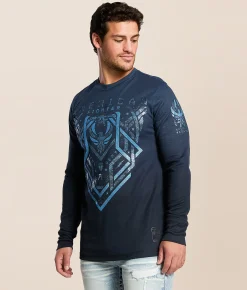 Tops|Graphic T-Shirts | American Fighter Cloverport Thermal Sailor Blue
