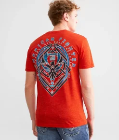 Graphic T-Shirts | American Fighter Cloverport T-Shirt Fiery Red Tangerine Tango