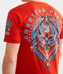 Graphic T-Shirts | American Fighter Cloverport T-Shirt Fiery Red Tangerine Tango