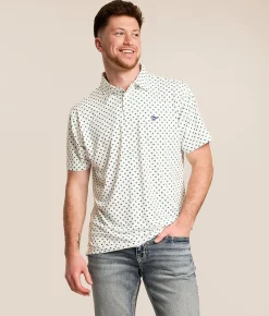 Tops|Activewear | Breezy Golf Clovers Performance Polo Green