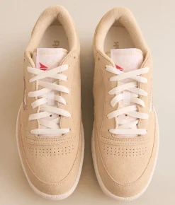 Reebok® Club C 85 Leather Sneaker Simple Beige Chalk Hot