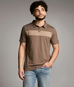 Tops|Activewear | Maven Co-op Club Color Block Performance Polo Oatmeal
