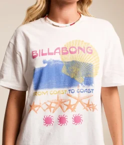 Tops | Billabong Coastal Trip Oversized T-Shirt Salt Crystal