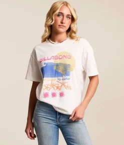 Tops | Billabong Coastal Trip Oversized T-Shirt Salt Crystal