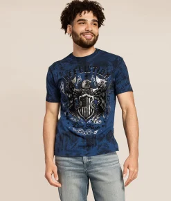Affliction Code Of Honor T-Shirt Navy Blue Lava Wash Discount