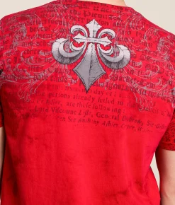 Affliction Collapse T-Shirt Cherry Dk Cherry Crystal Outlet