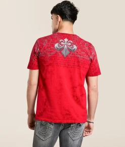 Affliction Collapse T-Shirt Cherry Dk Cherry Crystal Outlet