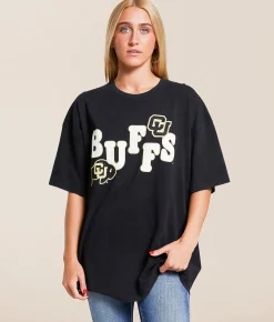 Gameday SOCIAL® Colorado Buffaloes Oversized T-Shirt Washed Black Discount