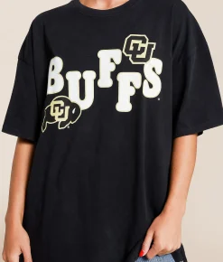 Gameday SOCIAL® Colorado Buffaloes Oversized T-Shirt Washed Black Discount