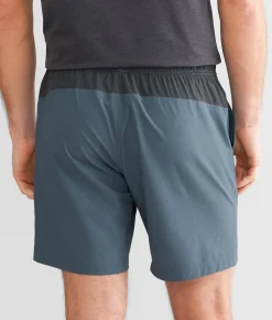 Bottoms|Activewear | Maven Co-op Color Block Active Stretch Short Slate Blue