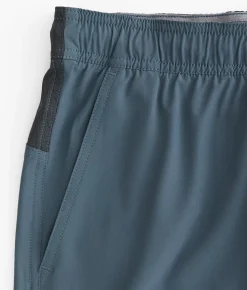 Bottoms|Activewear | Maven Co-op Color Block Active Stretch Short Slate Blue