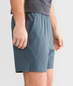 Bottoms|Activewear | Maven Co-op Color Block Active Stretch Short Slate Blue