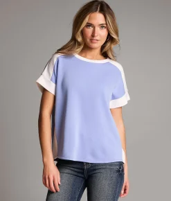 BKE Color Block Dolman Pullover Natural Off White