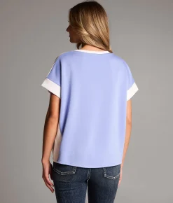 BKE Color Block Dolman Pullover Natural Off White