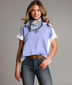 BKE Color Block Dolman Pullover Natural Off White