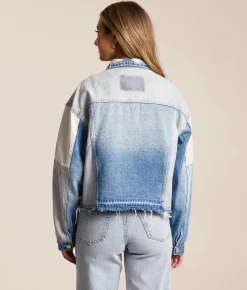 Tops|Coats & Jackets | VERVET by Flying Monkey Color Blocked Denim Jacket Multi