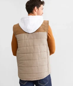 Coats & Jackets | Outpost Makers Color Block Hooded Vest Tan Dune