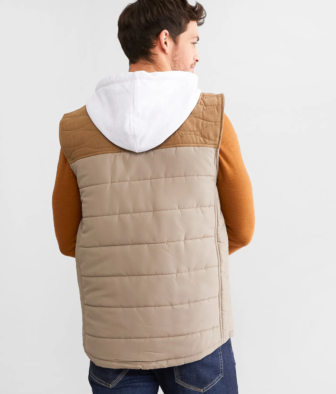 Coats & Jackets | Outpost Makers Color Block Hooded Vest Tan Dune